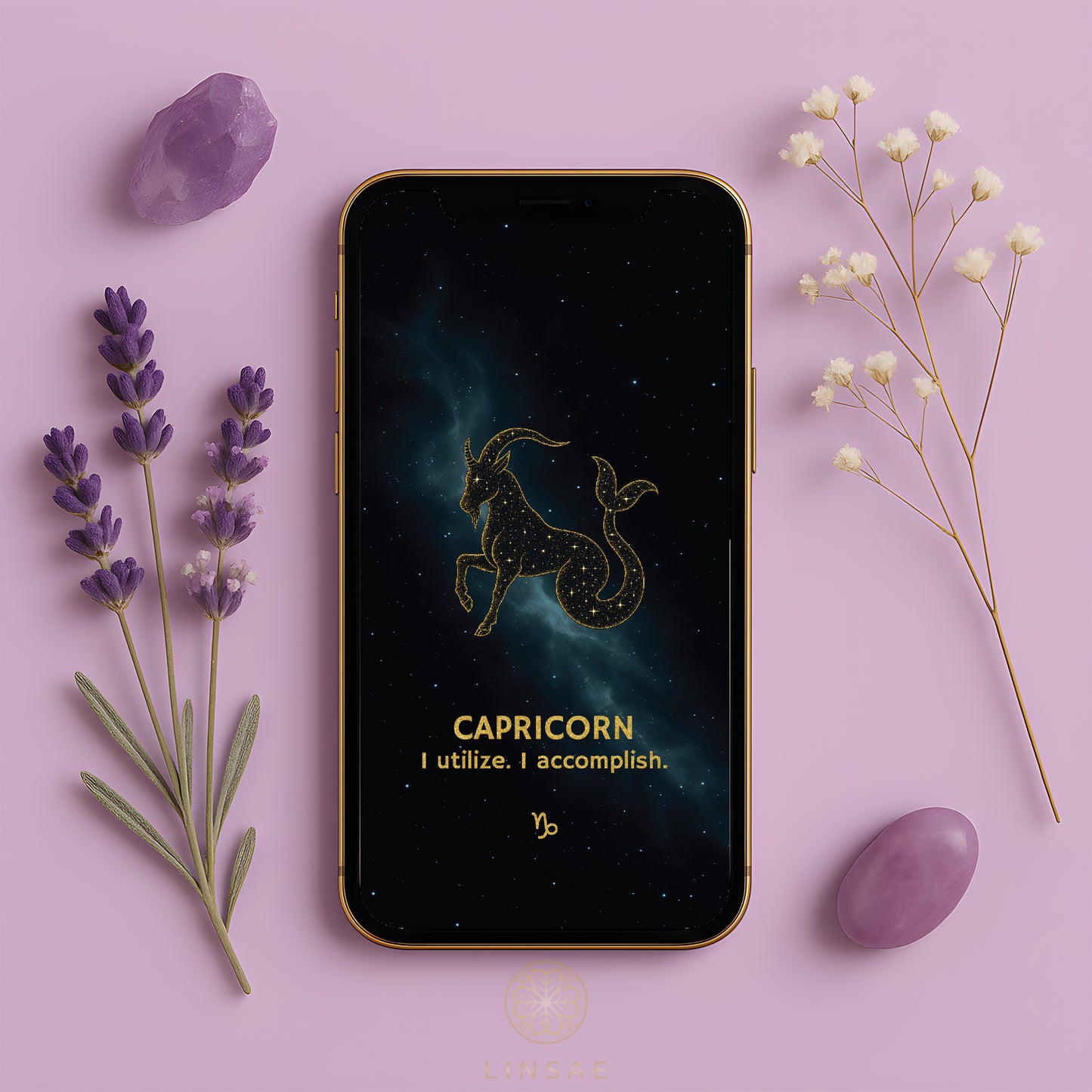 Capricorn Phone Wallpaper – Strategic Focus Charm + Bonus Mastery Ritual PDF
