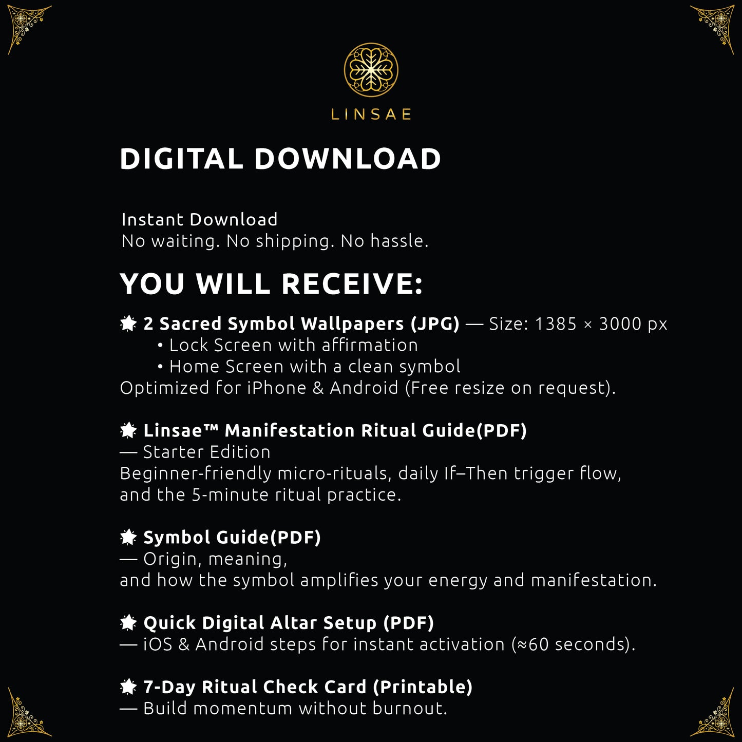 Sacred Triple Moon Wallpaper Set + Manifestation Ritual Guide