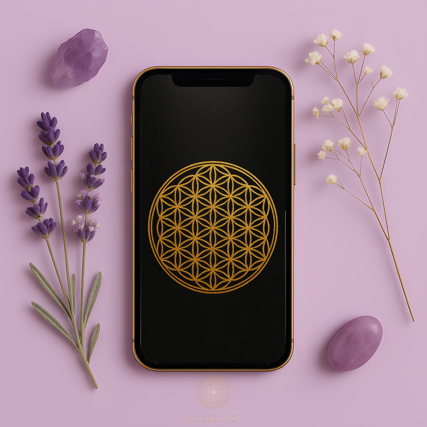 Sacred Flower of Life Phone Wallpaper Set + Manifestation Ritual Guide