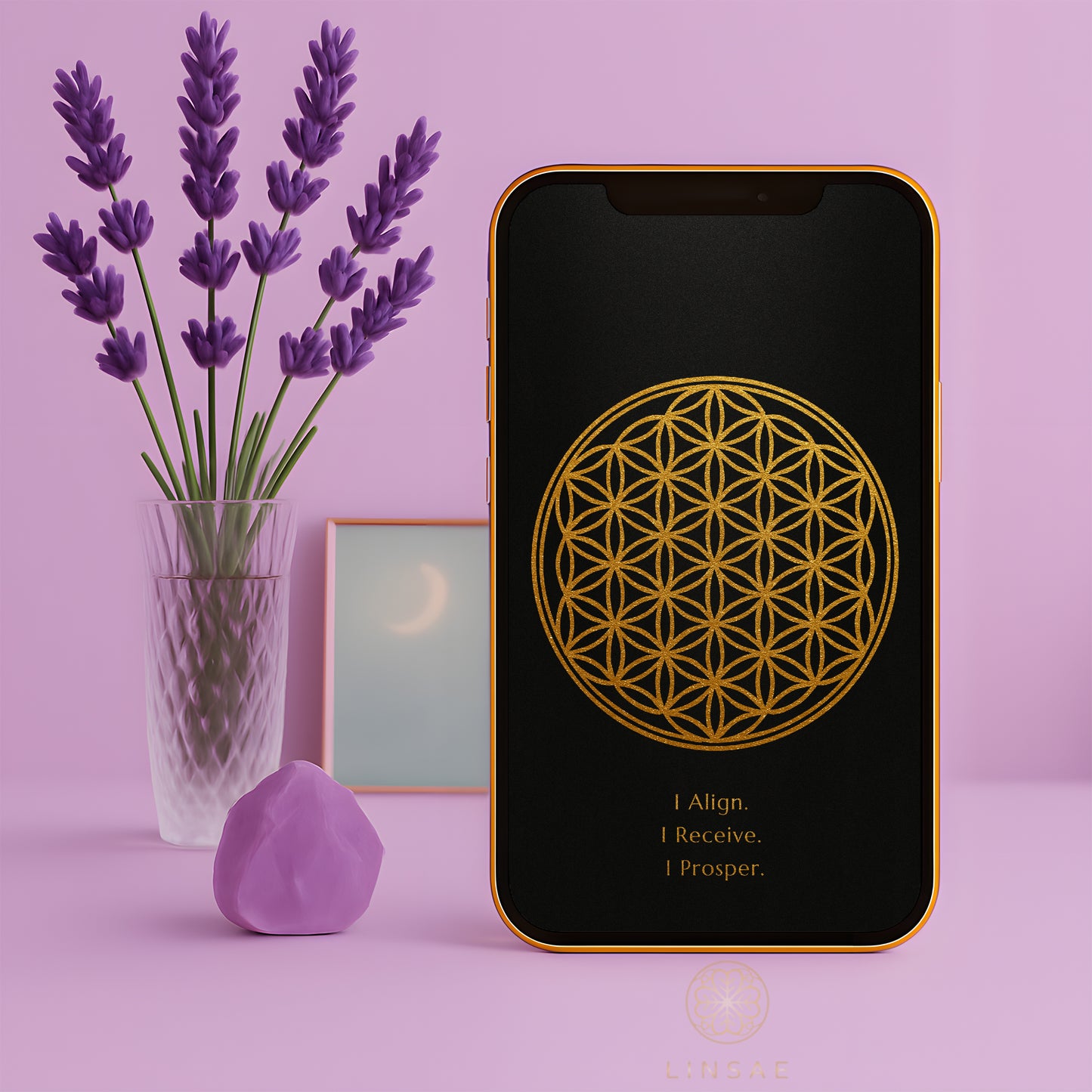 Sacred Flower of Life Phone Wallpaper Set + Manifestation Ritual Guide