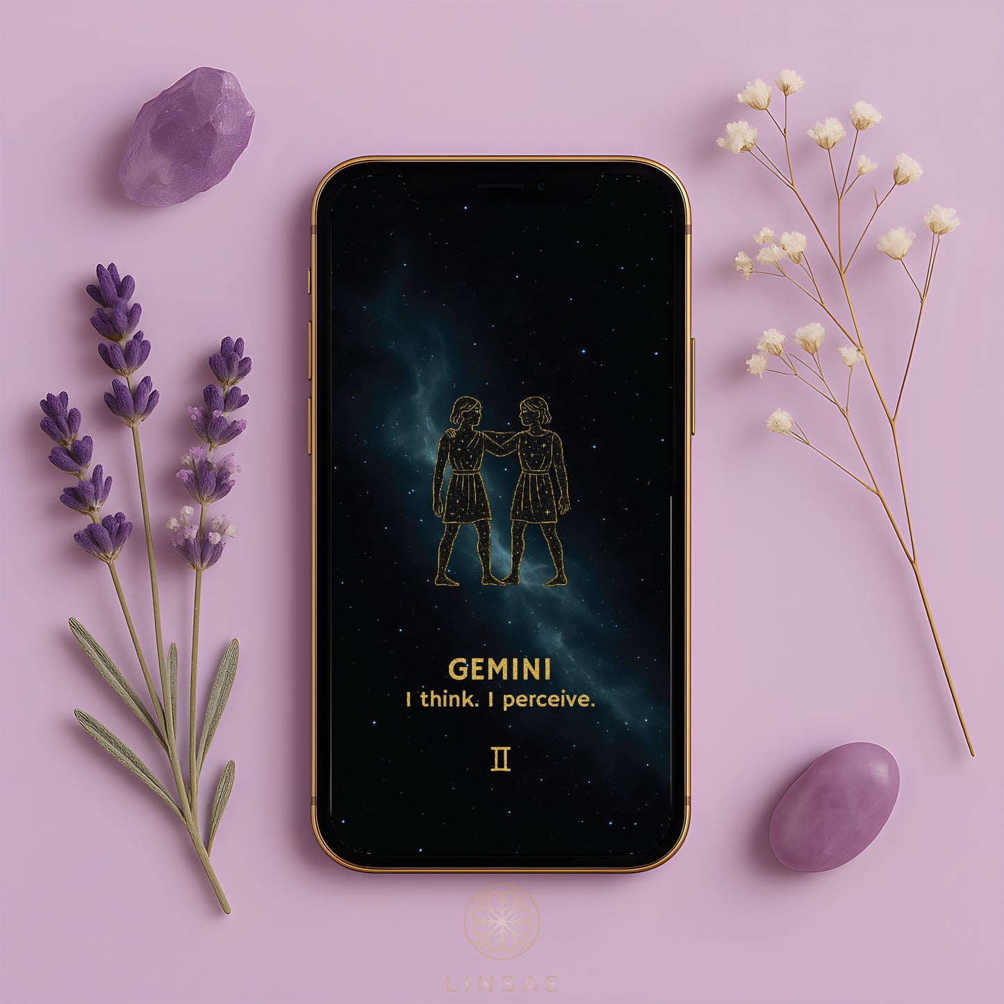 Gemini Phone Wallpaper – Celestial Communicator Charm + Bonus Intuition Ritual PDF