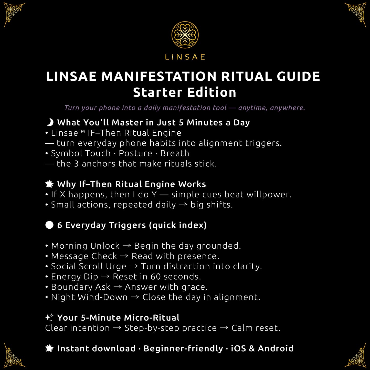 Sacred Triple Moon Wallpaper Set + Manifestation Ritual Guide
