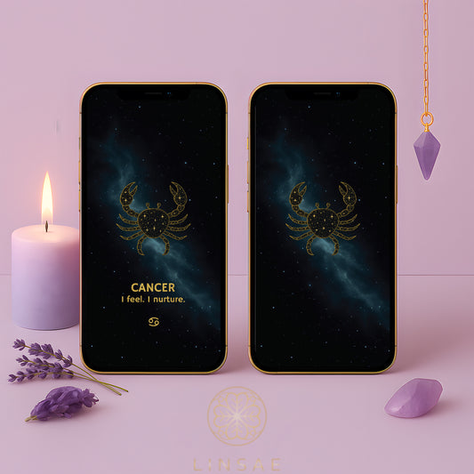 Cancer Phone Wallpaper – Celestial Care Charm + Bonus Heart Healing Ritual PDF