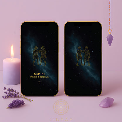 Gemini Phone Wallpaper – Celestial Communicator Charm + Bonus Intuition Ritual PDF