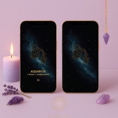 Aquarius Phone Wallpaper – Celestial Genius Charm + Bonus Innovation Ritual PDF