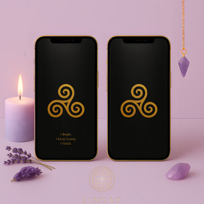 Sacred Triskelion Phone Wallpaper Set + Manifestation Ritual Guide