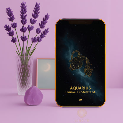 Aquarius Phone Wallpaper – Celestial Genius Charm + Bonus Innovation Ritual PDF