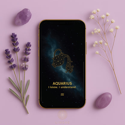 Aquarius Phone Wallpaper – Celestial Genius Charm + Bonus Innovation Ritual PDF