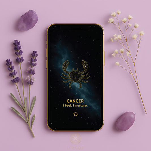 Cancer Phone Wallpaper – Celestial Care Charm + Bonus Heart Healing Ritual PDF