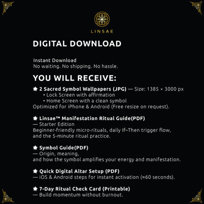 Sacred Flower of Life Phone Wallpaper Set + Manifestation Ritual Guide