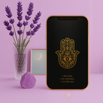 Sacred Hamsa Hand Phone Wallpaper Set + Manifestation Ritual Guide