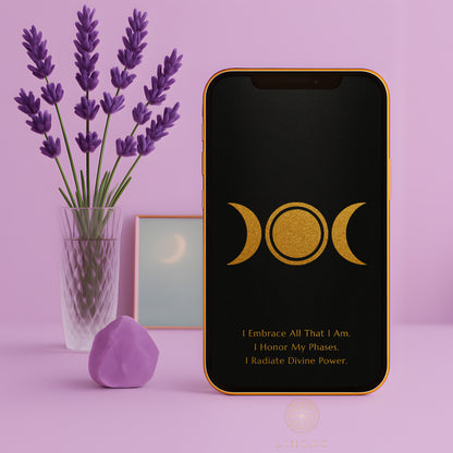 Sacred Triple Moon Wallpaper Set + Manifestation Ritual Guide